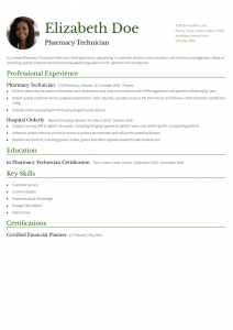 Pharmacy Technician Resume Examples Entry Level