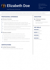 Pharmacy Technician Resume Examples Senior-Level