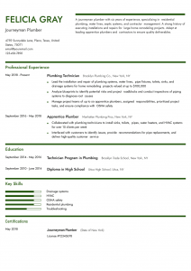 Plumber Resume Example