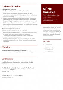 Professional Systems Engineer Resume Examples Senior-Level