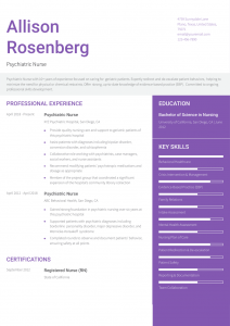 Psychiatric Nurse Resume Examples Senior-Level