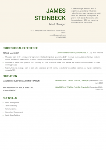 Retail Manager Resume Examples Entry Level