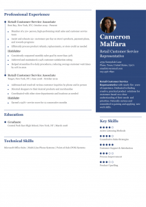 Retail Resume Examples Entry Level