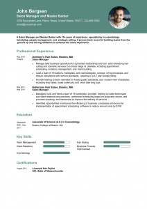 Salon Manager Resume Examples Senior-Level