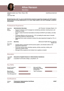 Secretary Resume Examples Senior-Level