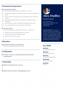 Security Guard Resume Examples Senior-Level