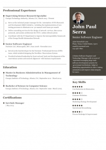 Senior Software Engineer Resume Examples Senior-Level