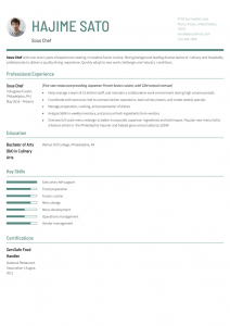 Sous Chef Resume Examples Senior-Level