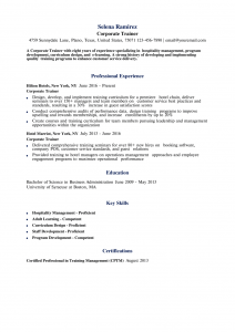 Trainer Resume Examples Mid-Career