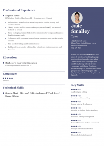 Tutor Resume Example