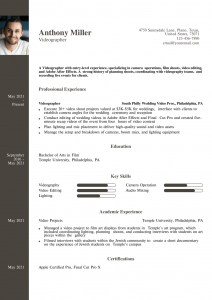 Videographer Resume Examples Entry Level