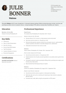 Waiter_Waitress Resume Examples Senior-Level