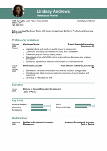 Warehouse Worker Resume Examples Entry Level