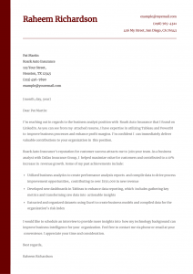 Business Analyst Cover Letter Example #1