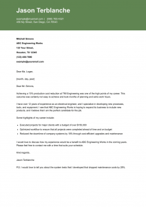 Electrical Engineer Cover Letter Example #3