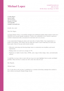 Graphic Design Cover Letter Example #3