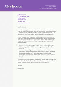 Medical Assistant Cover Letter Example #3