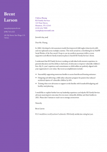 Social Work Cover Letter Example #2