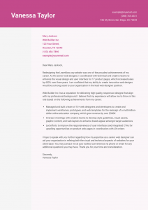 Web Designer Cover Letter Example #3