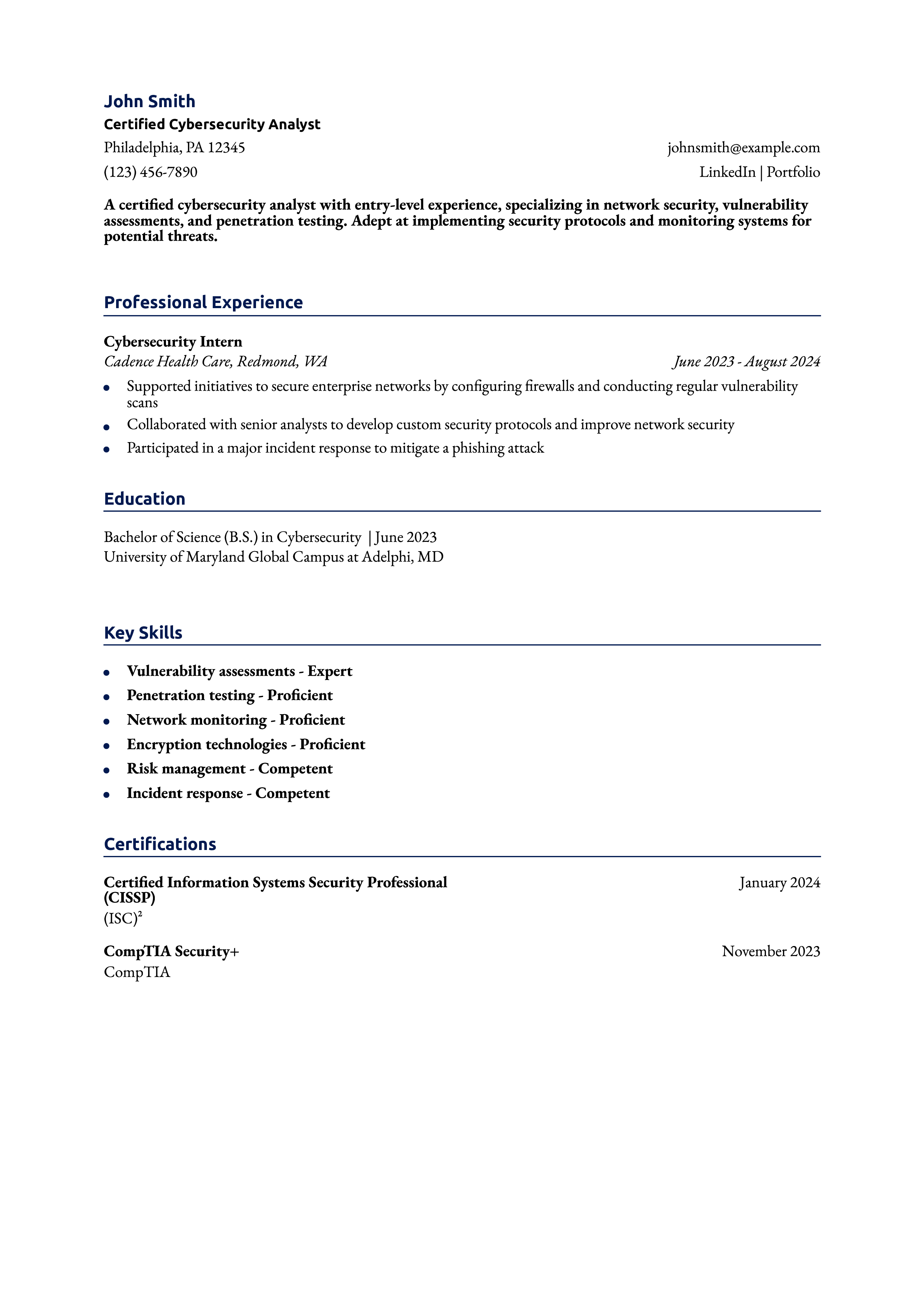 Cybersecurity Resume Examples and Templates for 2024