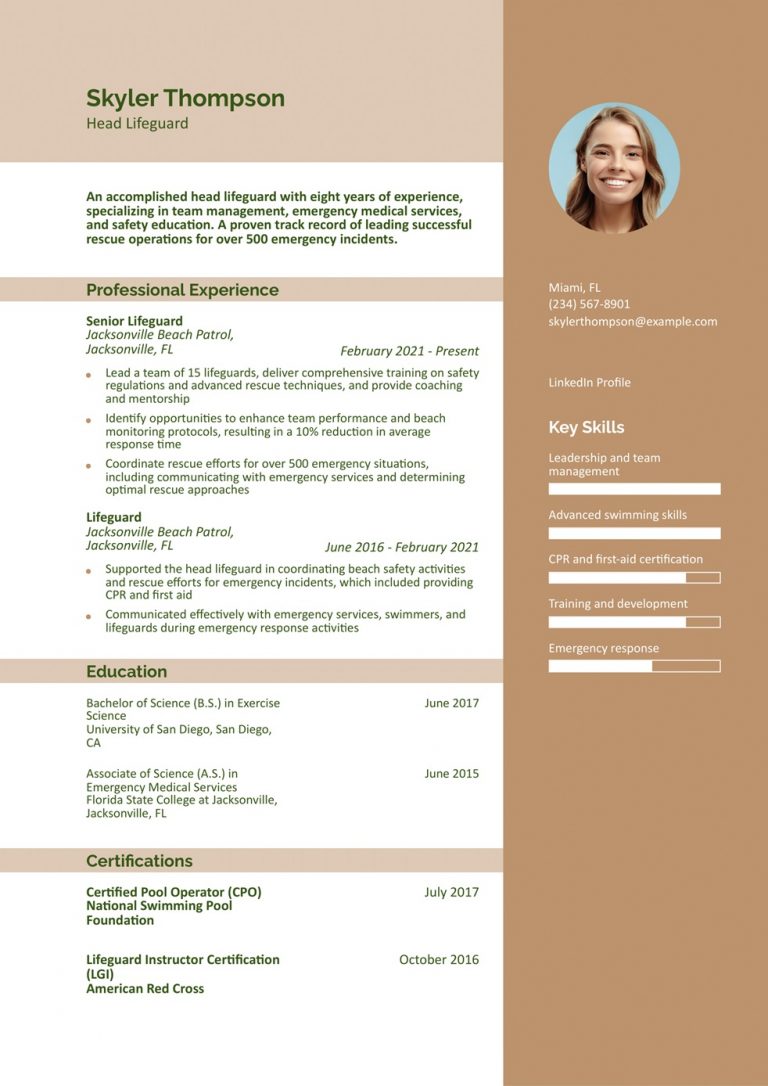 Lifeguard Resume Examples and Templates for 2024 - ResumeBuilder.com