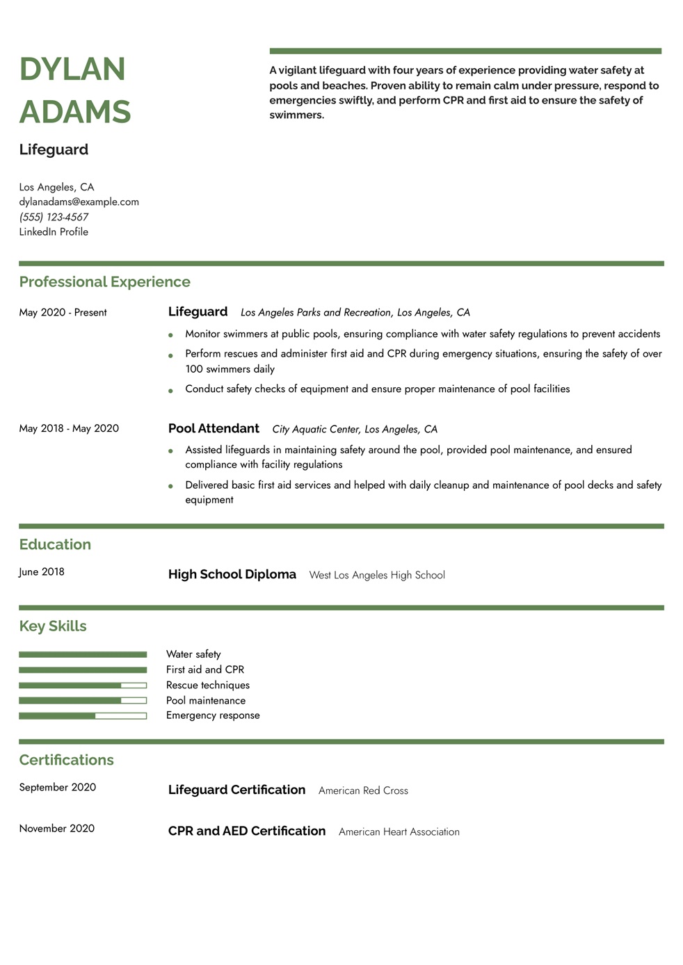 Lifeguard Resume Examples and Templates for 2024 - ResumeBuilder.com