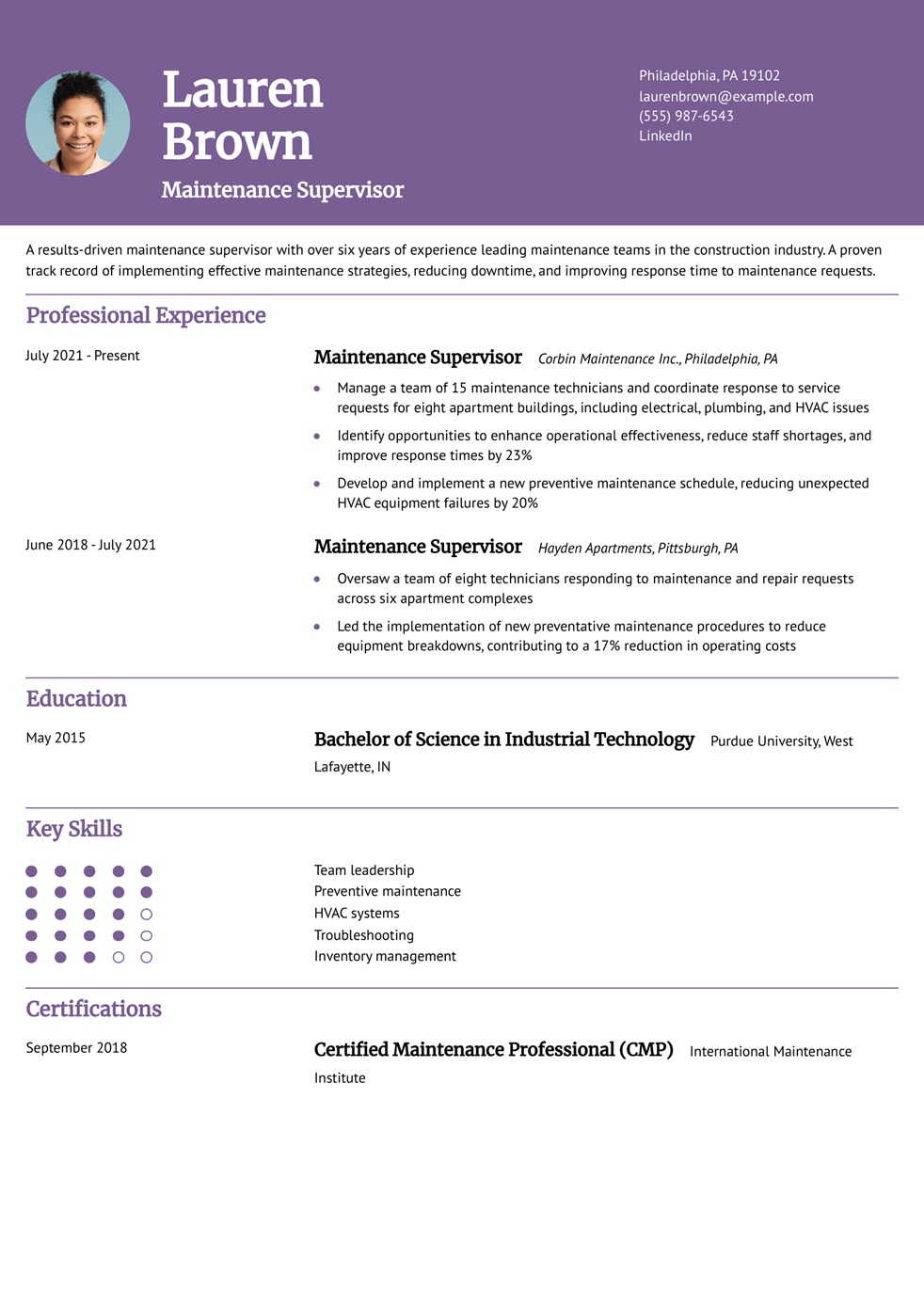 Maintenance Resume Examples and Templates for 2024