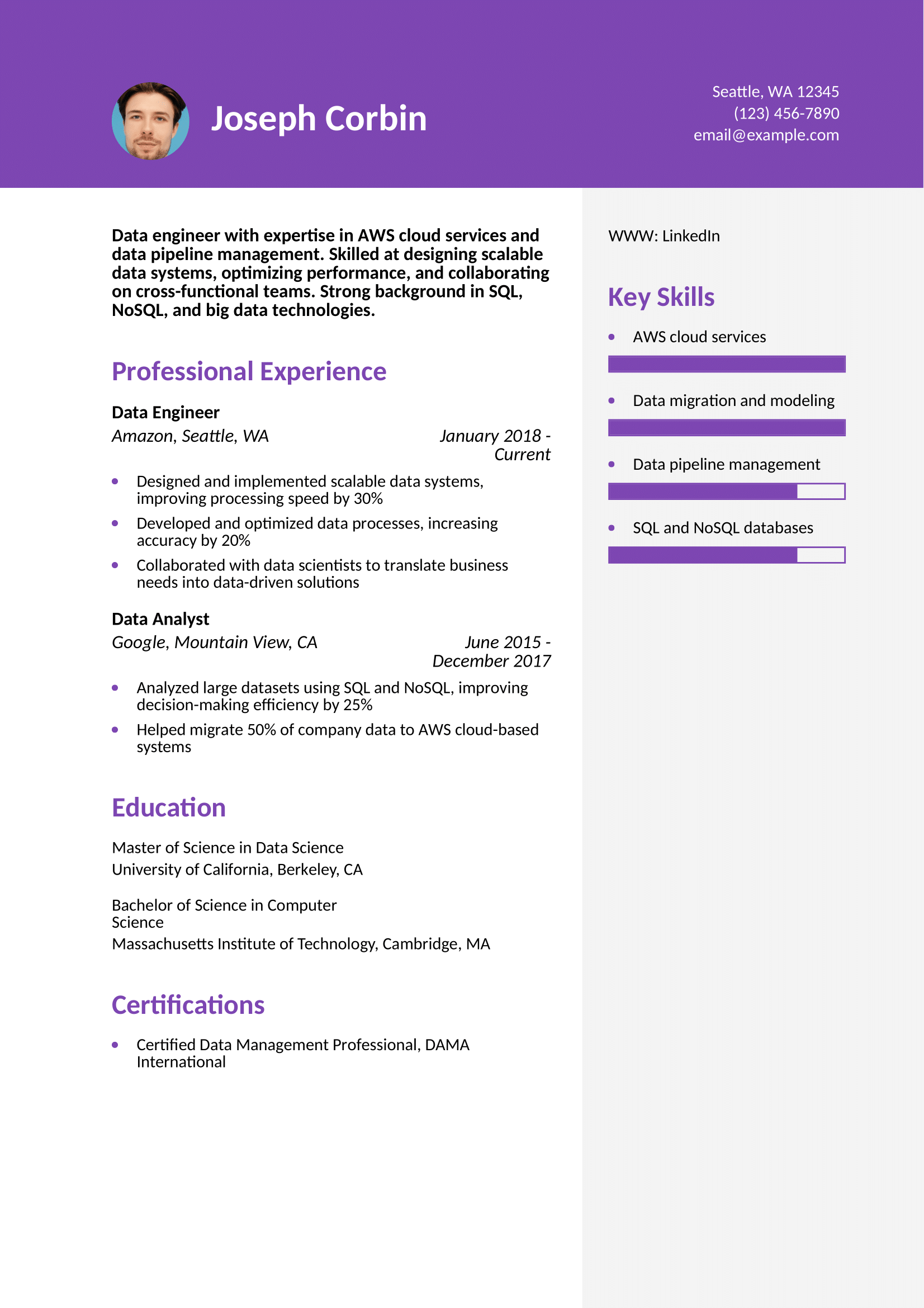 Data Engineer Resume Examples and Templates for 2024