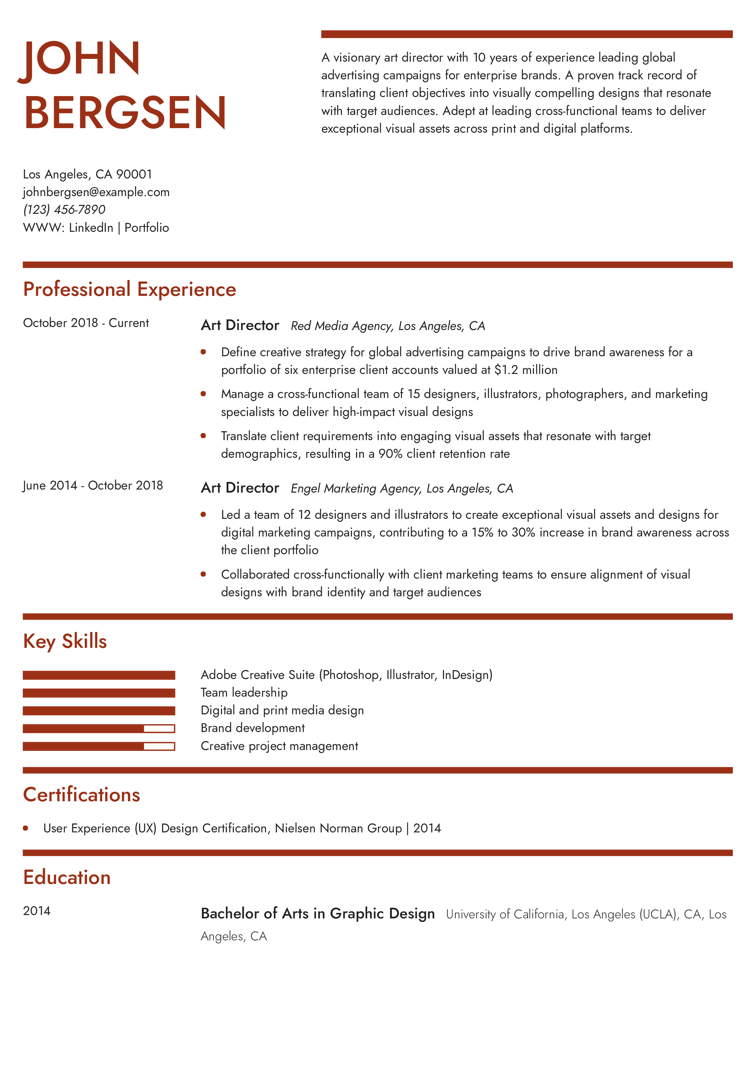 Art Director Resume Examples and Templates for 2024