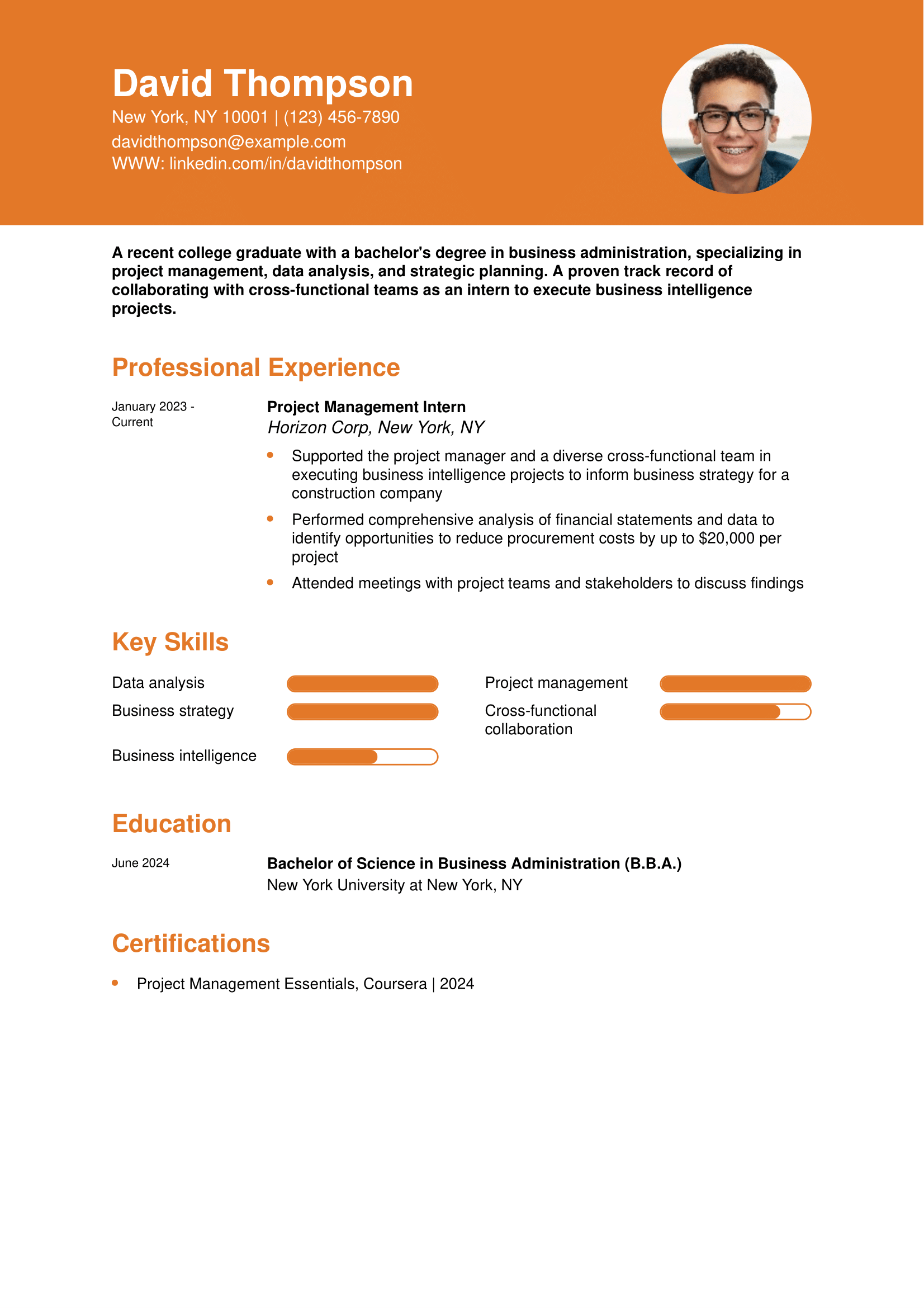 Recent College Graduate Resume Examples and Templates for 2024