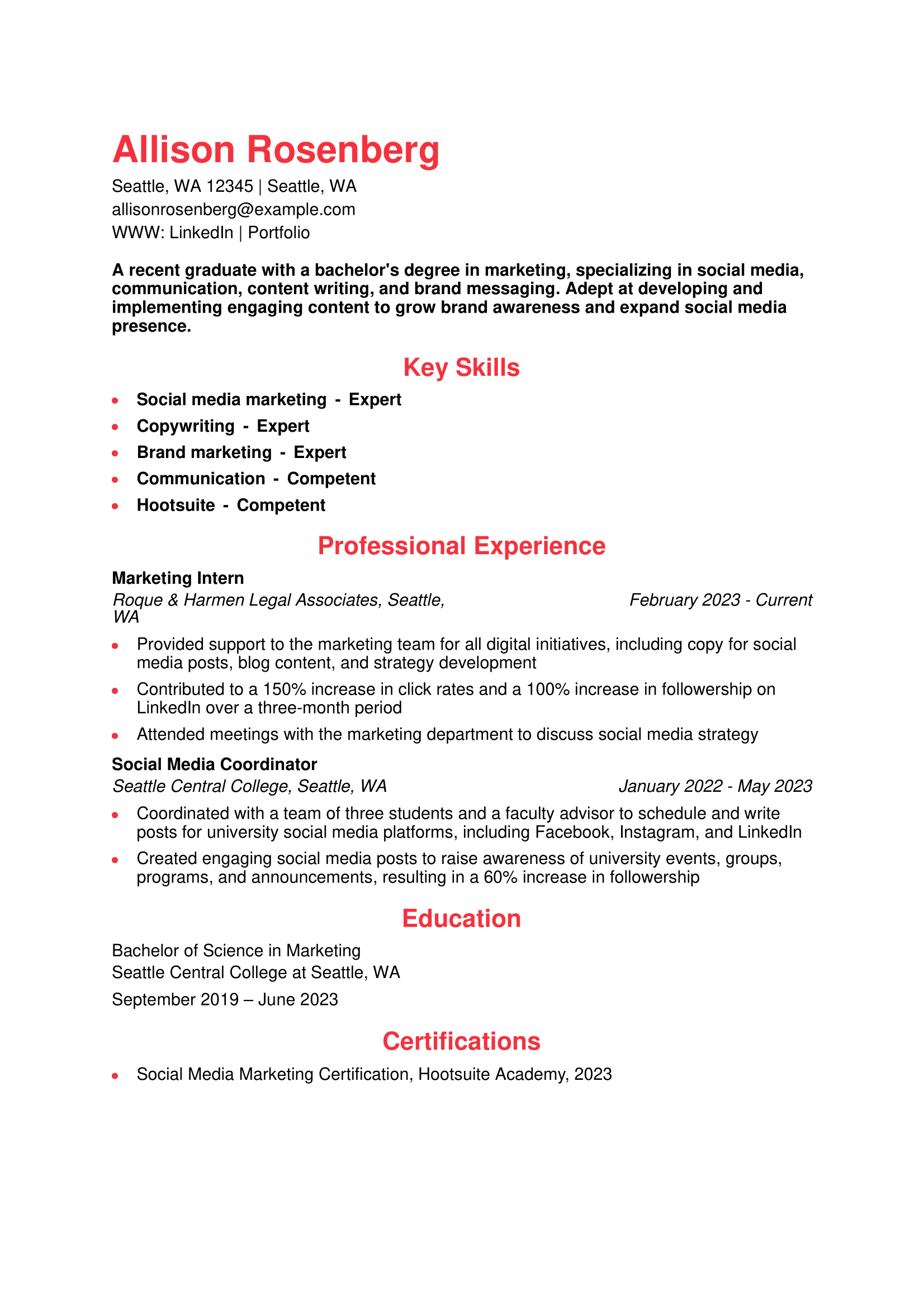 Student Resume Example