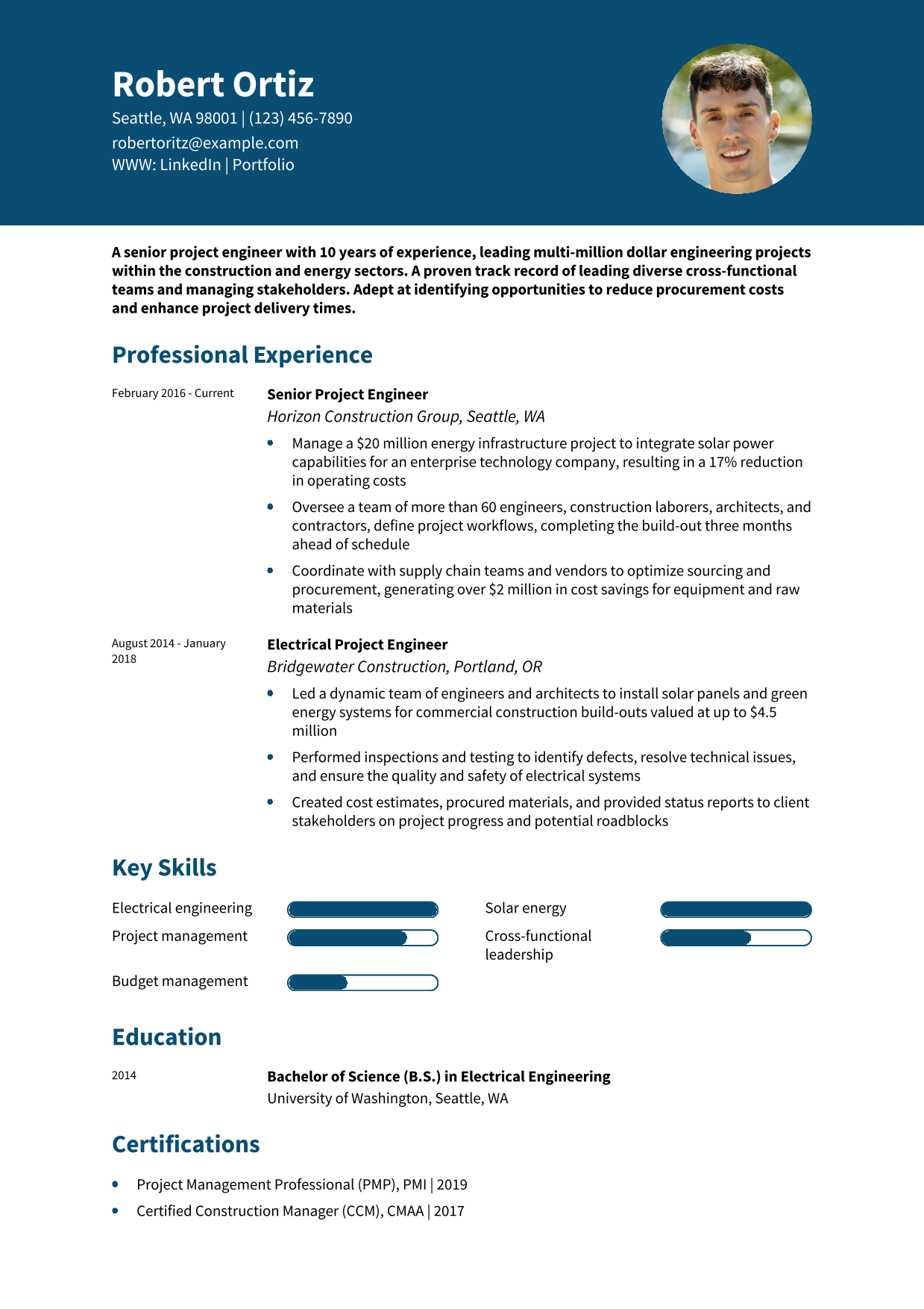 Project Engineer Resume Examples and Templates for 2024