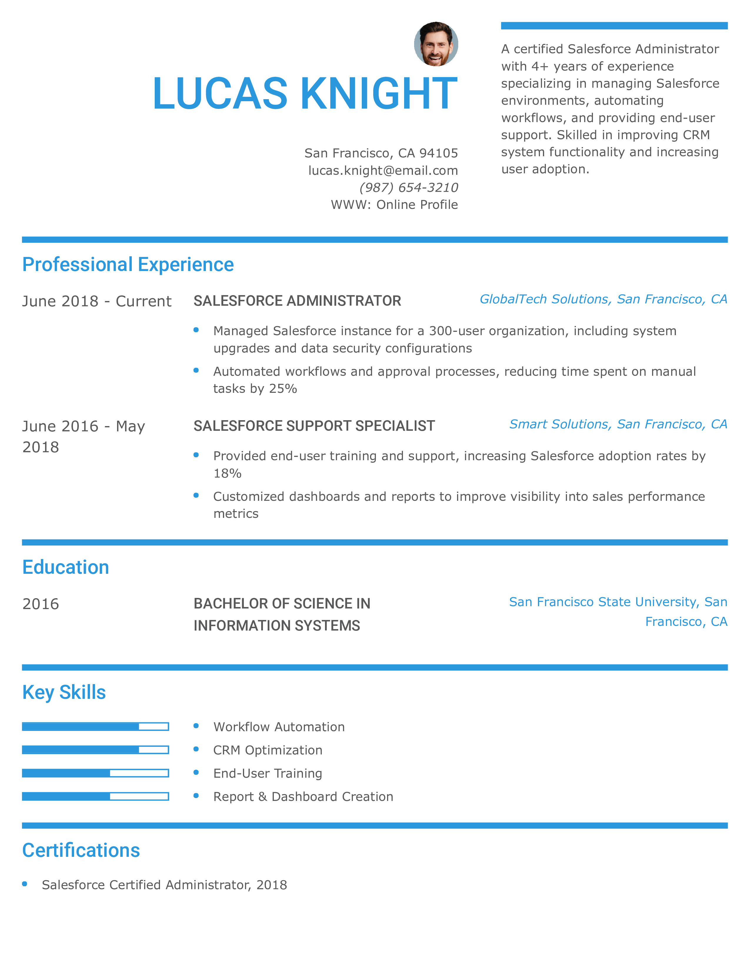 Salesforce Administrator Resume