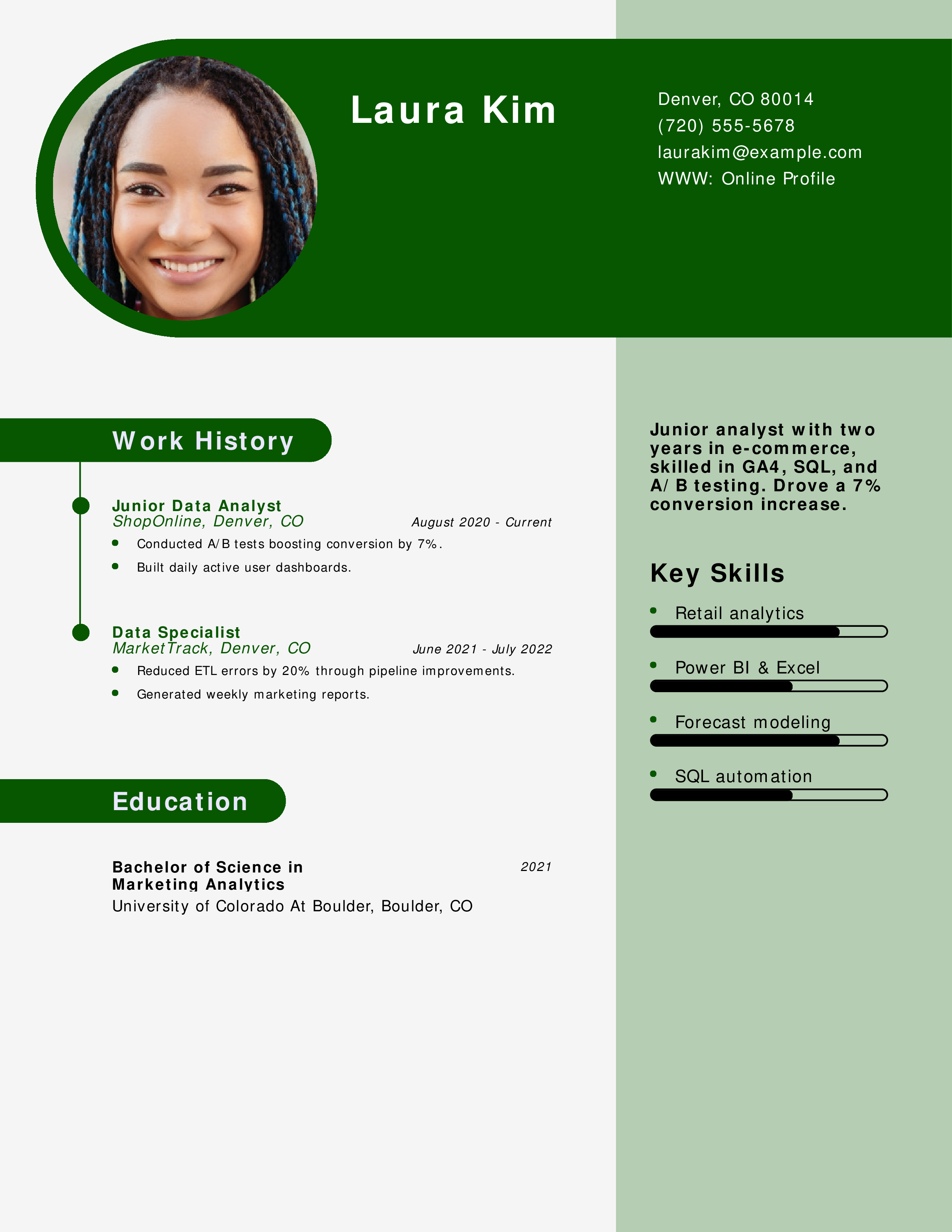 Junior Data Analyst Resume