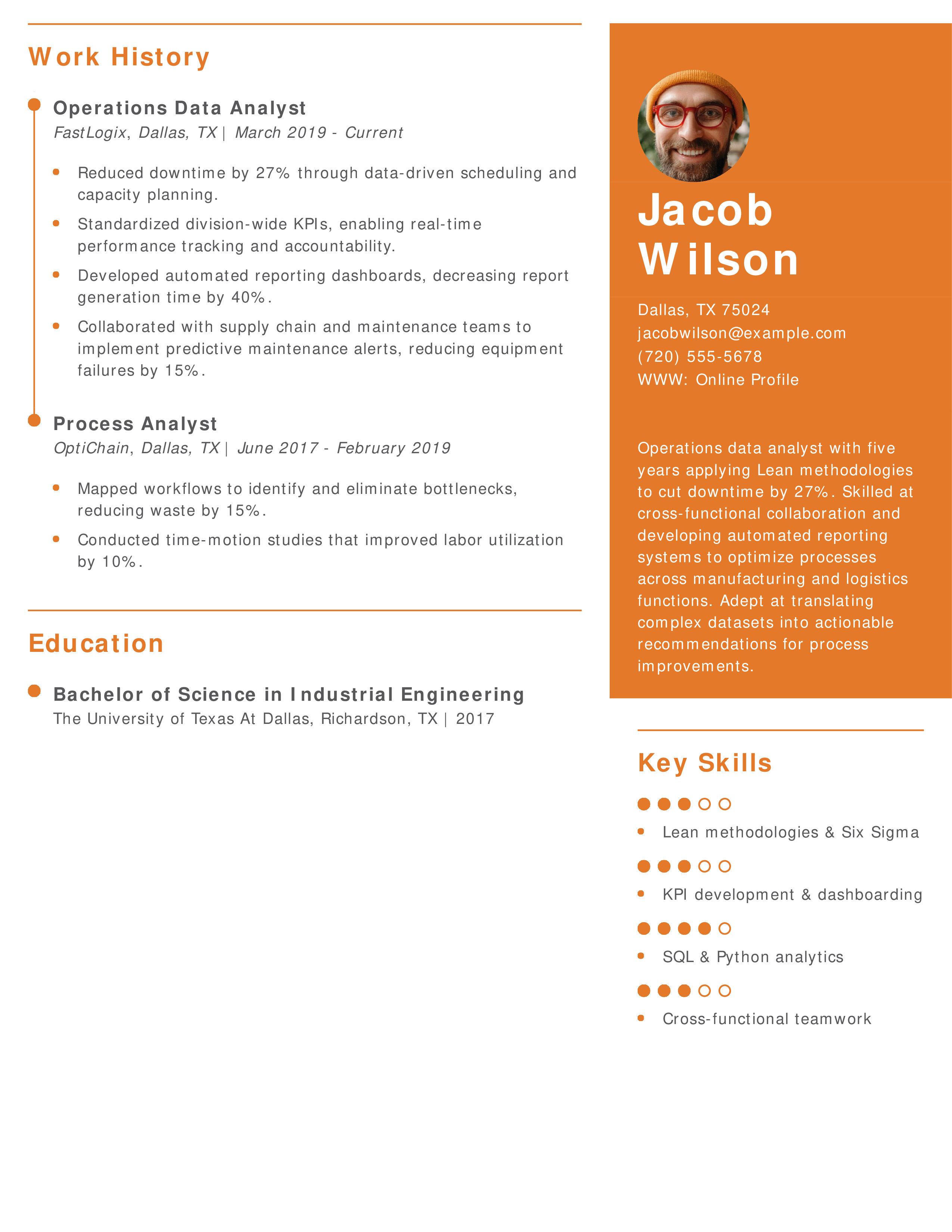 Operations Data Analyst Resume