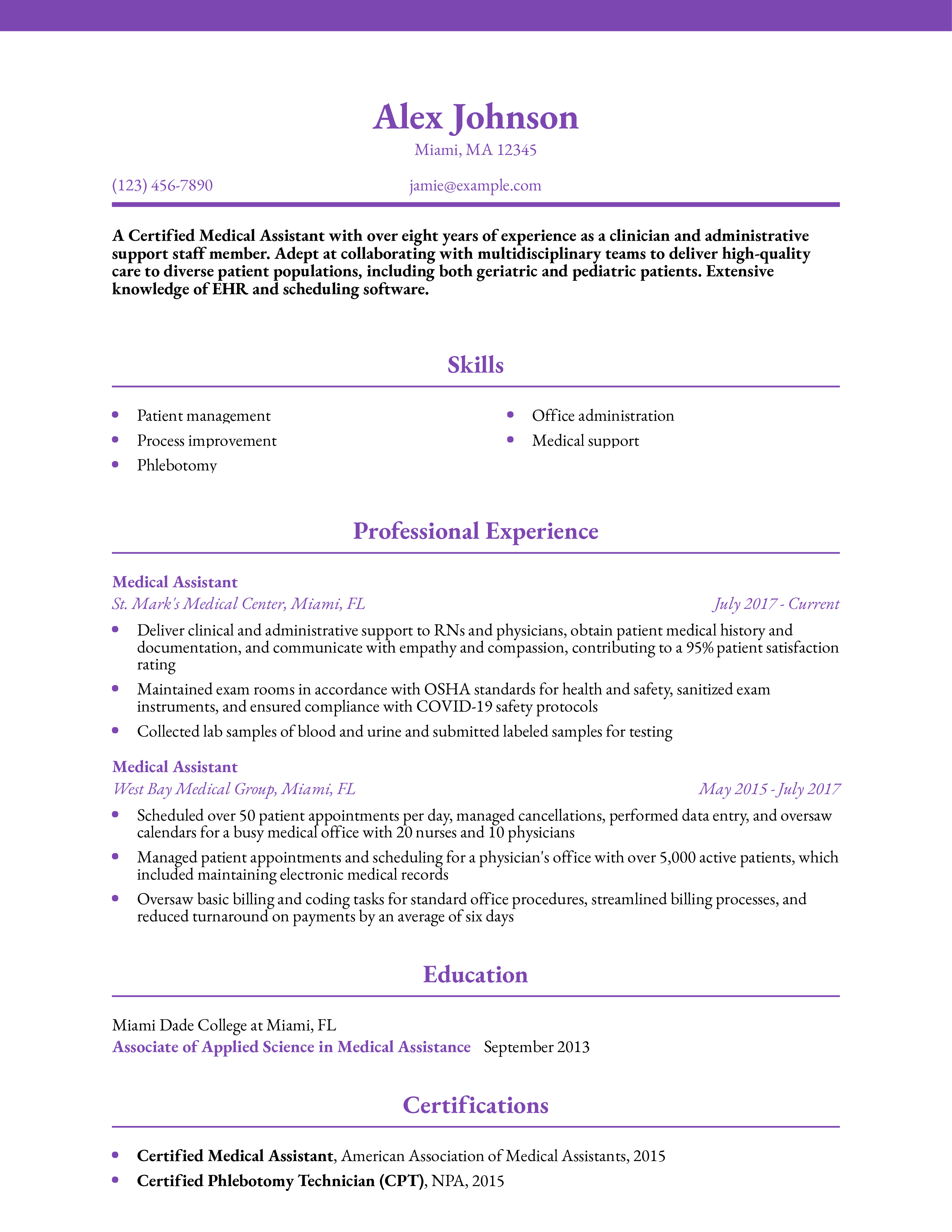 MedicalAssistantResumeExampleHomepage 1