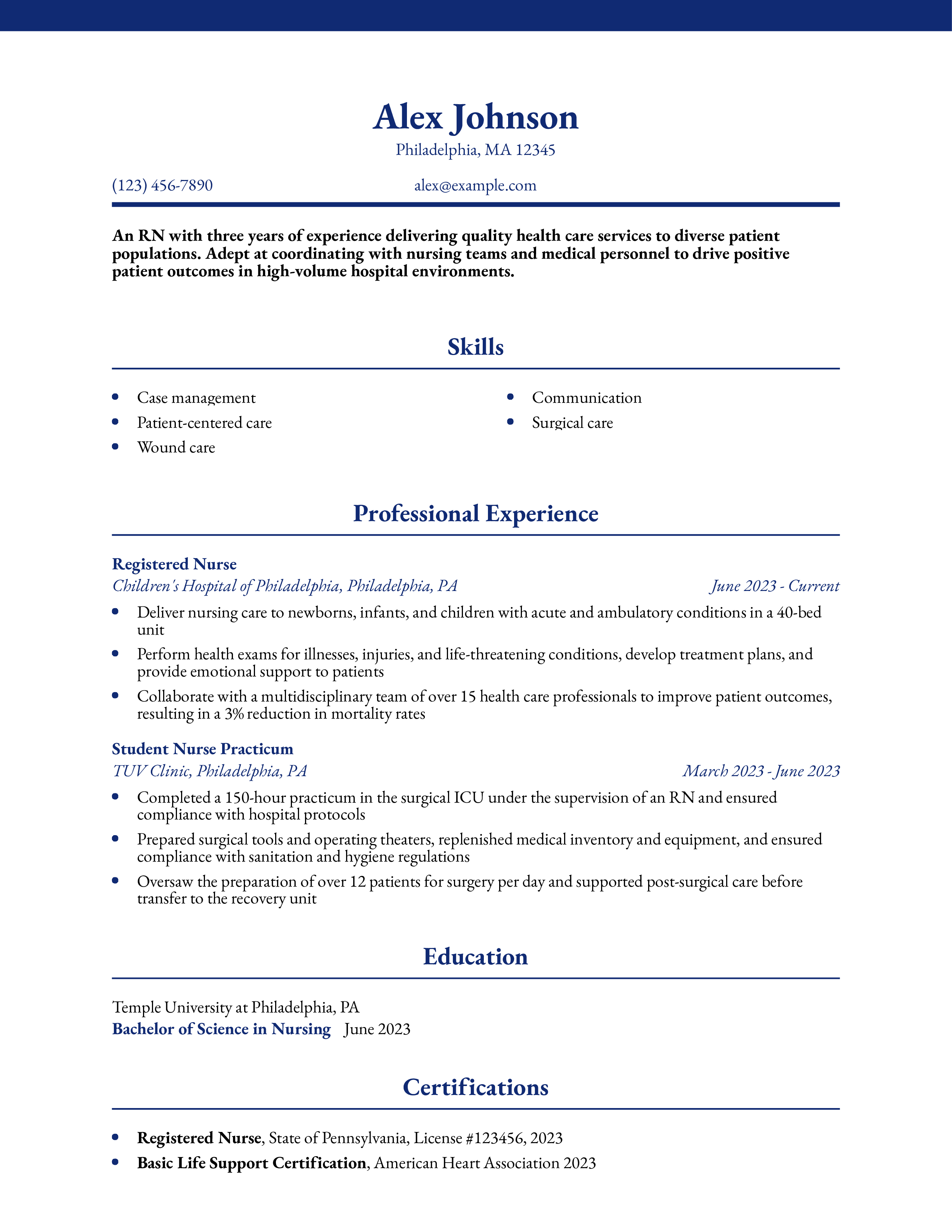 NurseResumeExampleHomepage