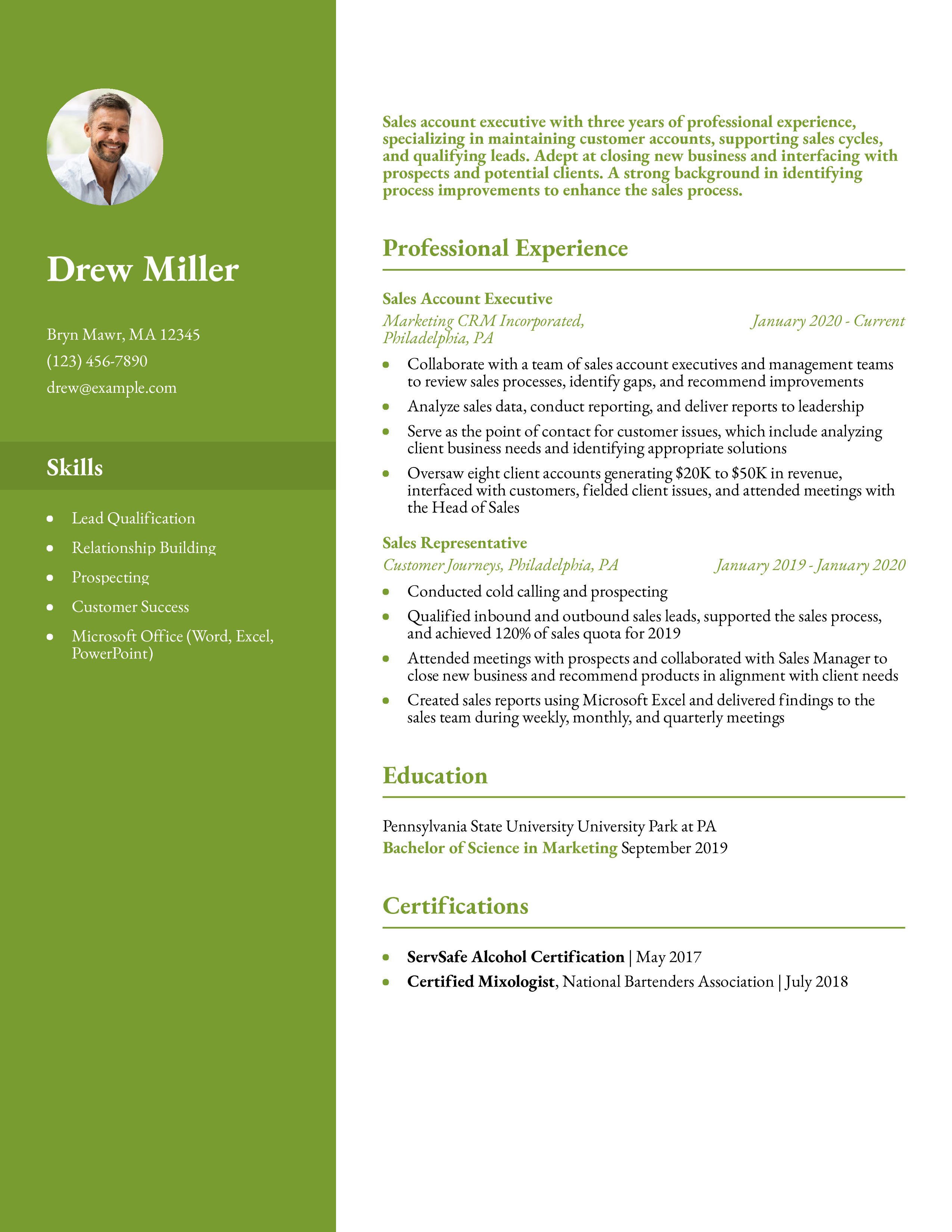 SalesAccountExecutiveResumeExampleHomepage