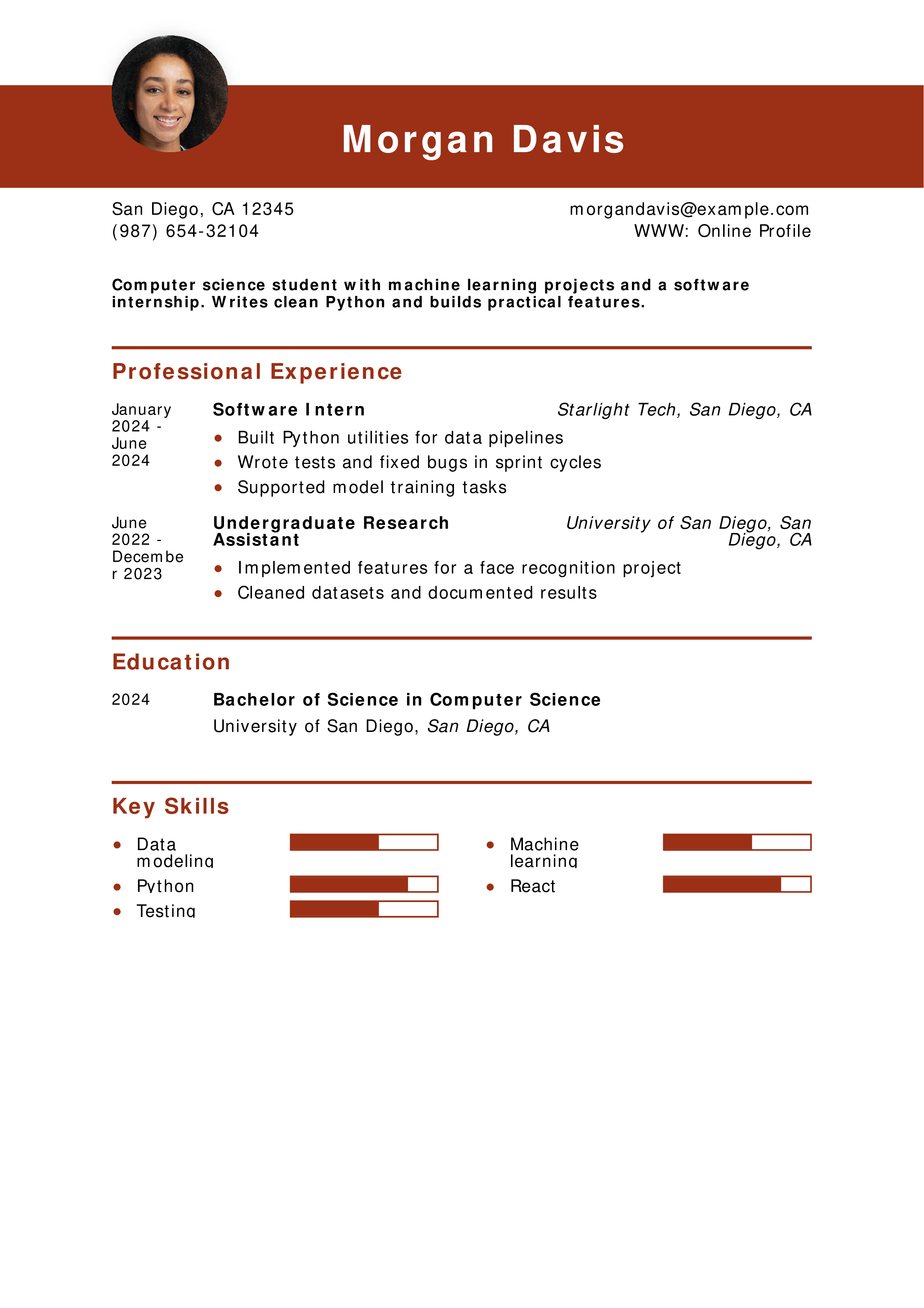 Computer Science Student Resume