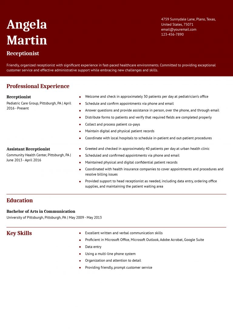 Receptionist-Mid-Level