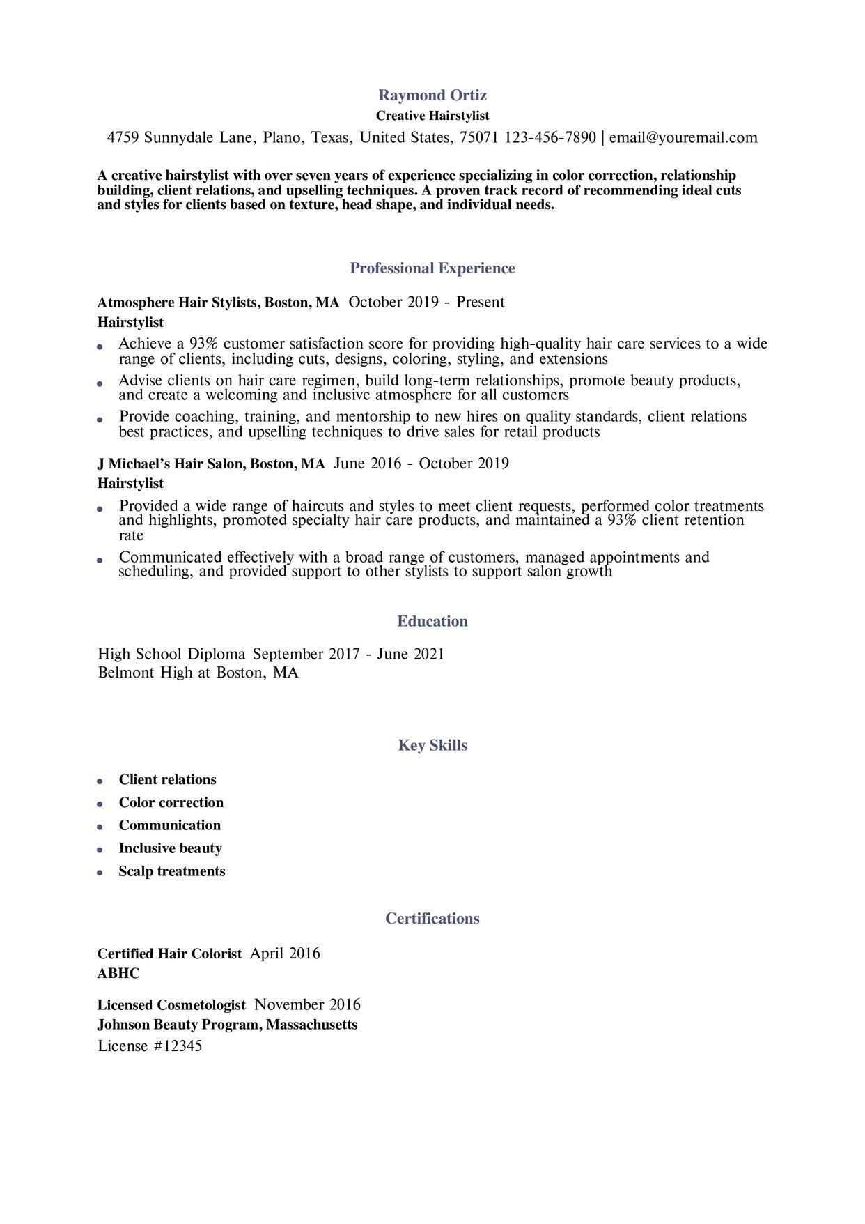 Clear Resume Template