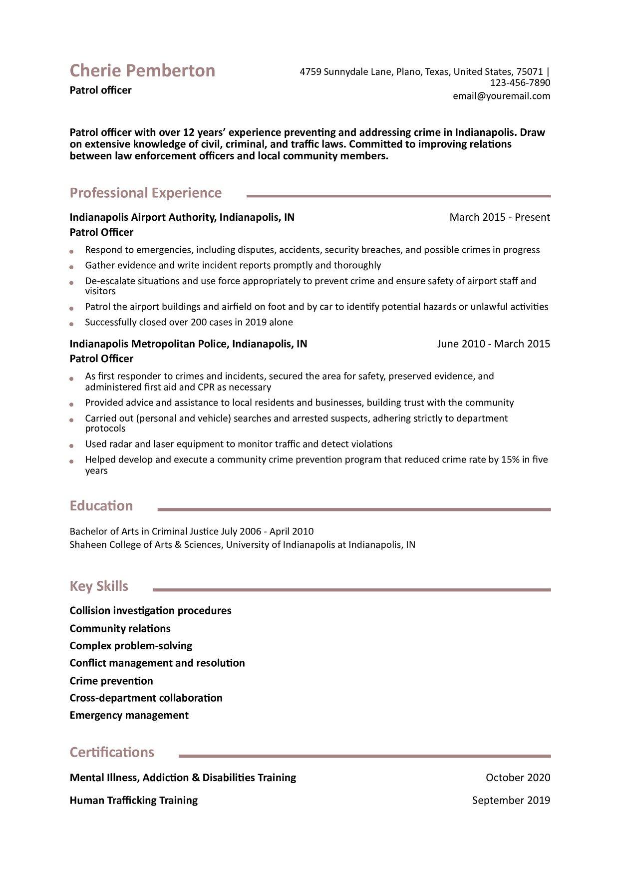 Plain Resume Template
