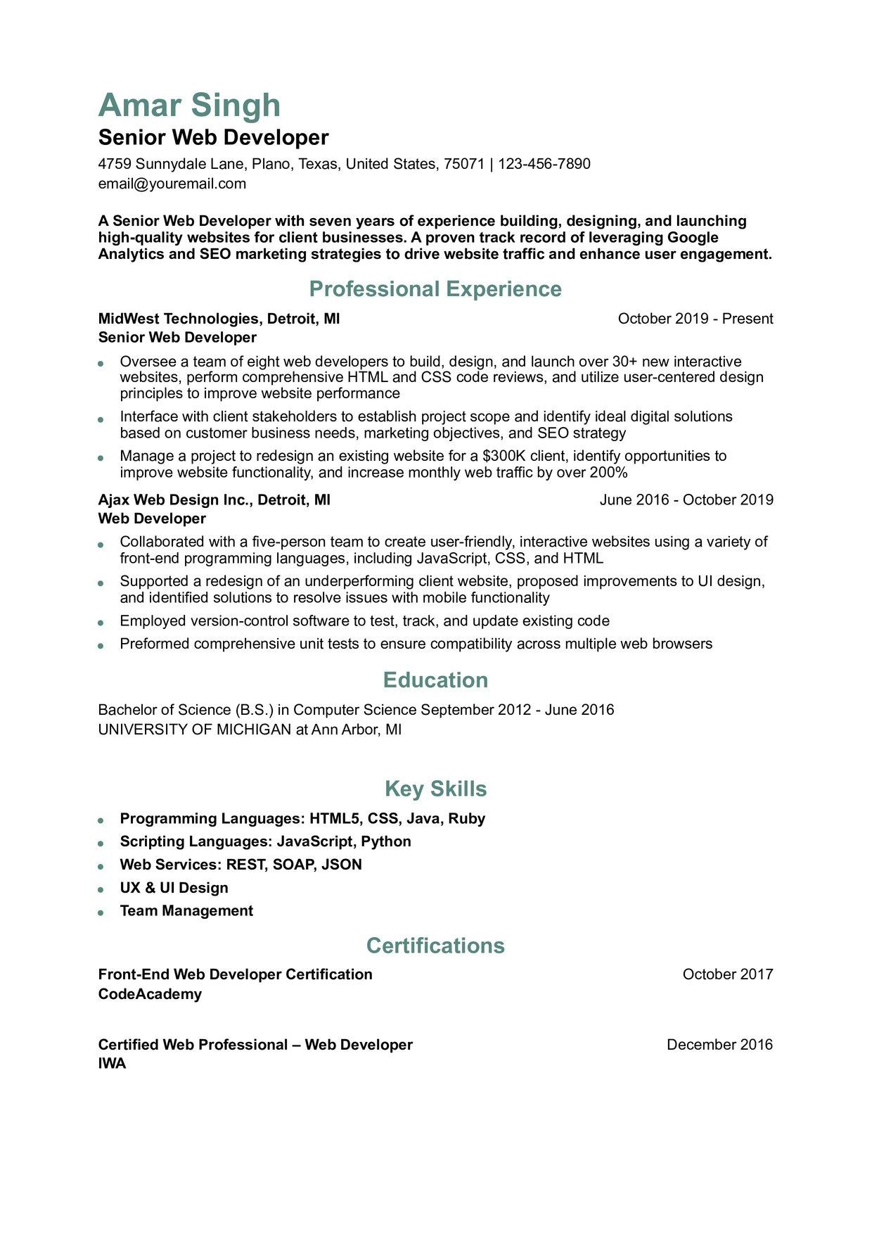 Clean Resume Template